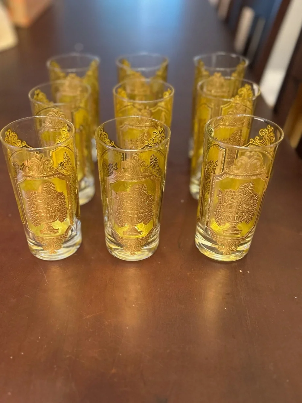 Vintage Culver 22kt gilt gold highball glasses
